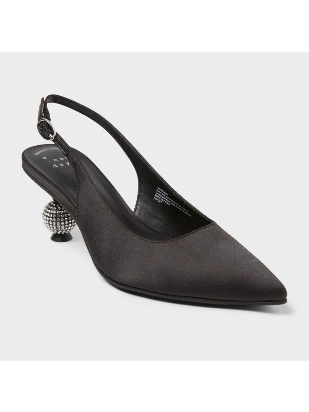 Women’s Simone Rhinestone Ball Heels - a New Day™ Black 6